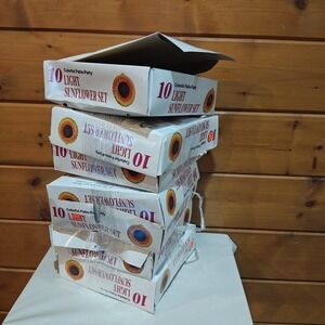 Vintage Lidco 67 Sunflower Colorful Patio Garden Party Plastic String Lights NOS